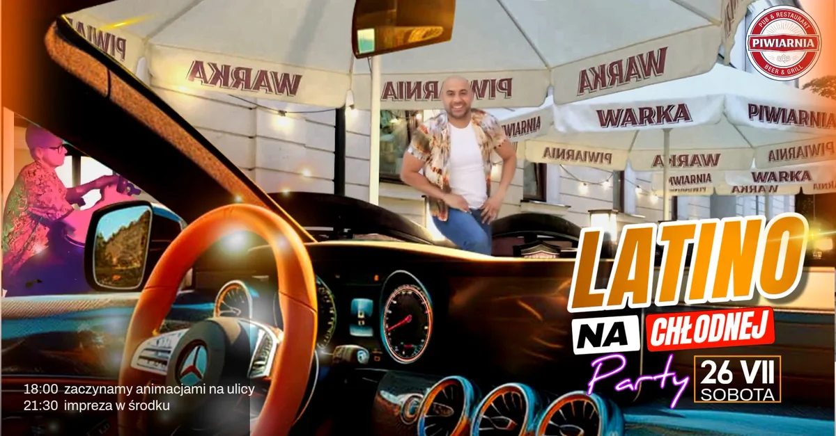 Grafika promocyjna wydarzenia Impreza taneczna z muzyką latino w Suwałkach