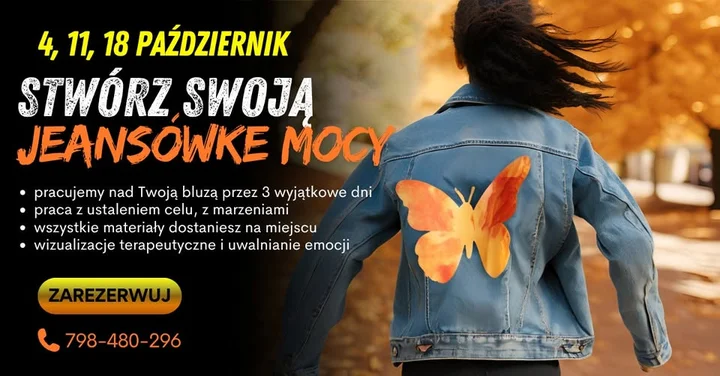 Obrazek przedstawia grafikę promocyjną wydarzenia Kreatywne warsztaty rozwoju osobistego dla kobiet — 3 dni twórczej przemiany