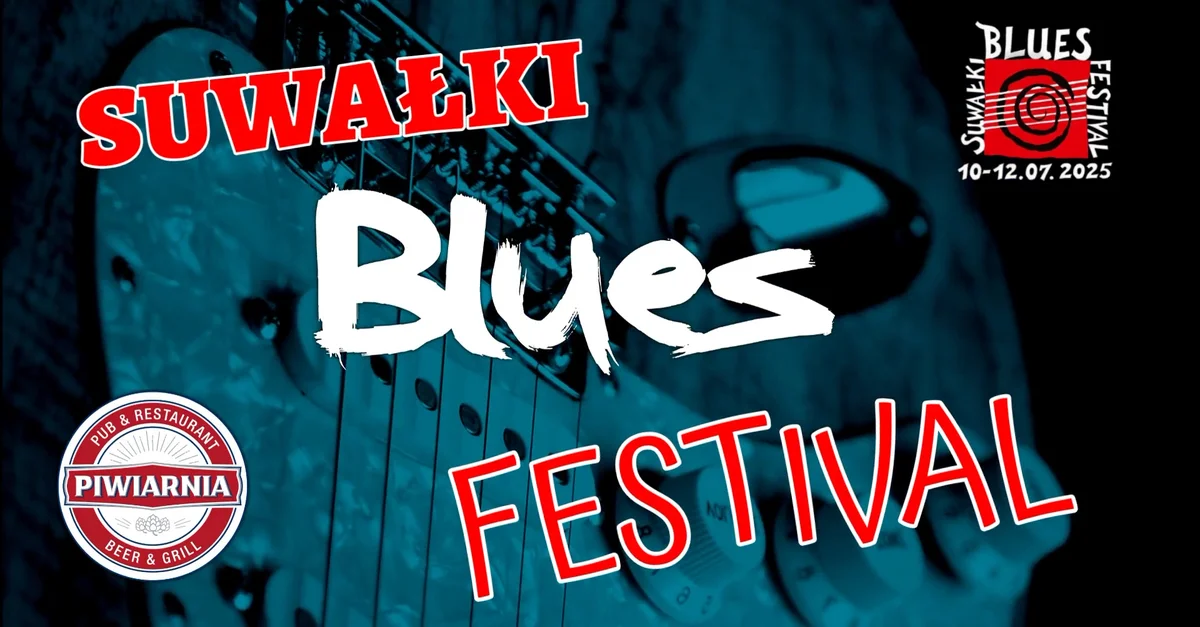 Grafika promocyjna wydarzenia Letnie koncerty bluesowe w Suwałkach w lipcu 2025
