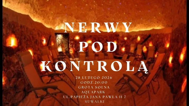Grafika promocyjna wydarzenia Nerwy pod kontrolą — warsztat aromaterapii w grocie solnej