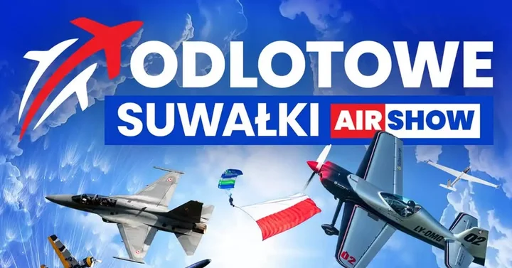 Grafika promocyjna wydarzenia Odlotowe Suwałki Air Show 2026 — wielkie lotnicze widowisko