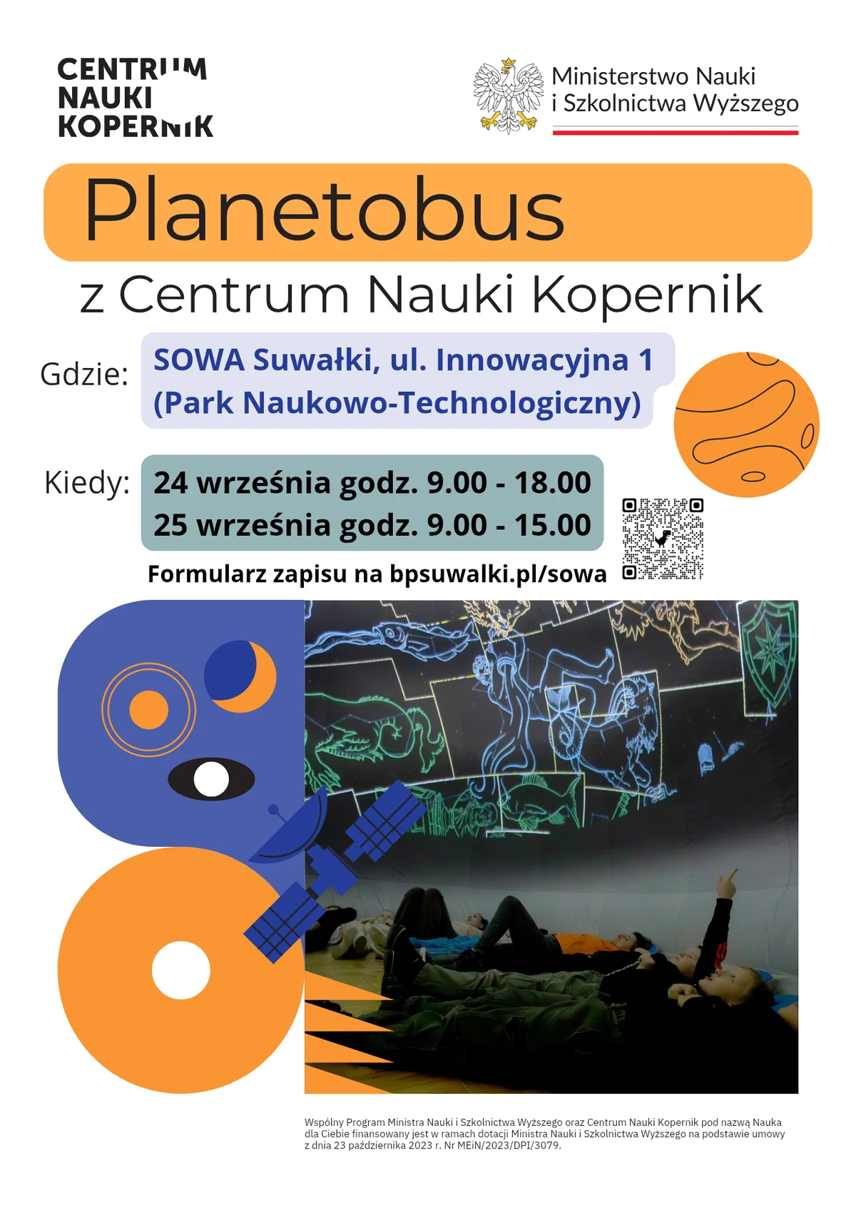 Grafika promocyjna wydarzenia Planetobus w SOWA Suwałki