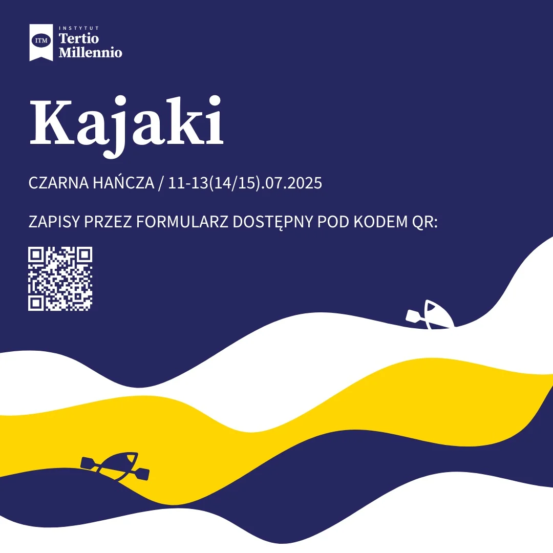 Grafika promocyjna wydarzenia Spływ kajakowy na rzece Czarnej Hańczy w Suwalszczyźnie