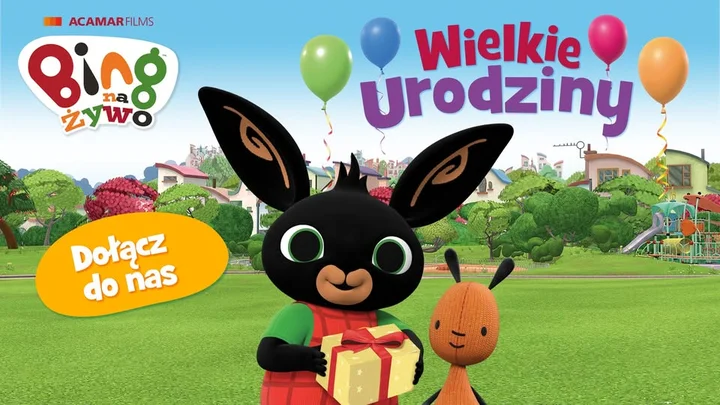 Grafika promocyjna wydarzenia Bing na Żywo — Wielkie Urodziny w Suwałkach