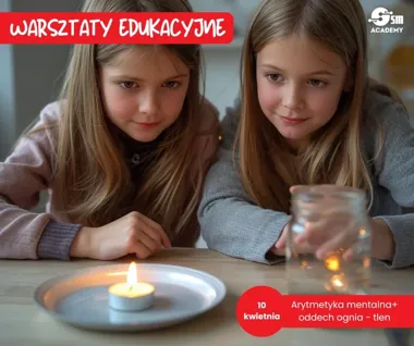 Grafika promocyjna wydarzenia TLEN w Suwałkach: arytmetyka mentalna i eksperymenty dla dzieci