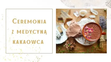 Grafika promocyjna wydarzenia Ceremonia Cacao „Powiew wiosny” w Suwałkach – medytacja, dźwiękoterapia i taniec intuicyjny