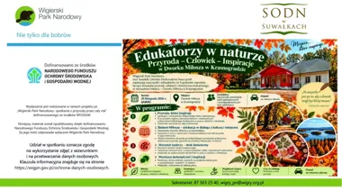 Grafika promocyjna wydarzenia Edukatorzy w naturze: przyroda – człowiek – inspiracje