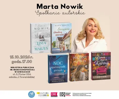 Grafika promocyjna wydarzenia Spotkanie autorskie z Martą Nowik