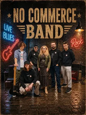 Grafika promocyjna wydarzenia SuwałkiBluesFestival: koncert No Commerce Band w Suwałkach