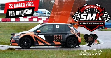Grafika promocyjna wydarzenia Track Day Automobilklub Suwałki na Torze Białystok — 22 marca (niedziela)