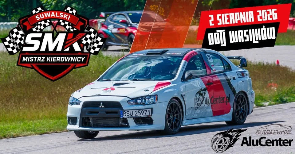 Grafika promocyjna wydarzenia Track Day Automobilklubu Suwałki w Wasilkowie