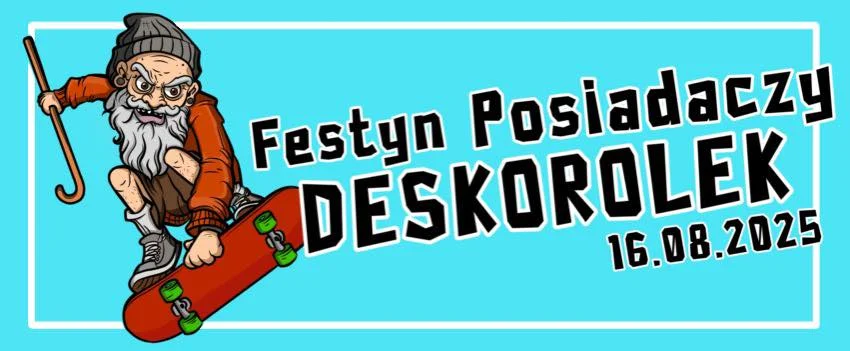 Grafika promocyjna wydarzenia Zawody deskorolkowe w Suwałkach na skateparku Zastawie