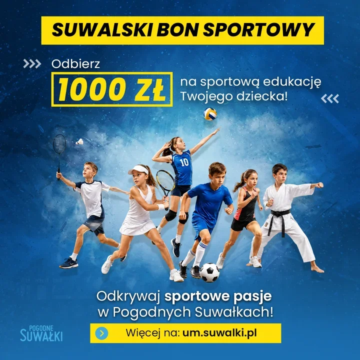 Suwalski Bon Sportowy wraca. W grze jest tysiąc złotych na dziecko
