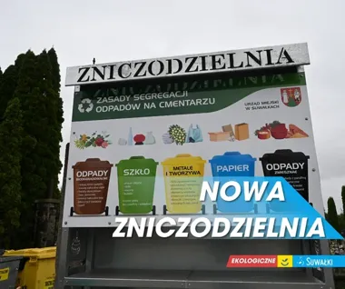 Nowa zniczodzielnia na cmentarzu. Jest też czerwony pojemnik na elektroodpady