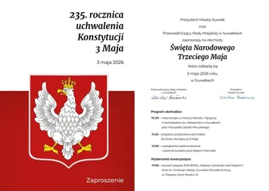 Obchody 3 maja w Suwałkach zaczną się od mszy. Potem wspólne świętowanie