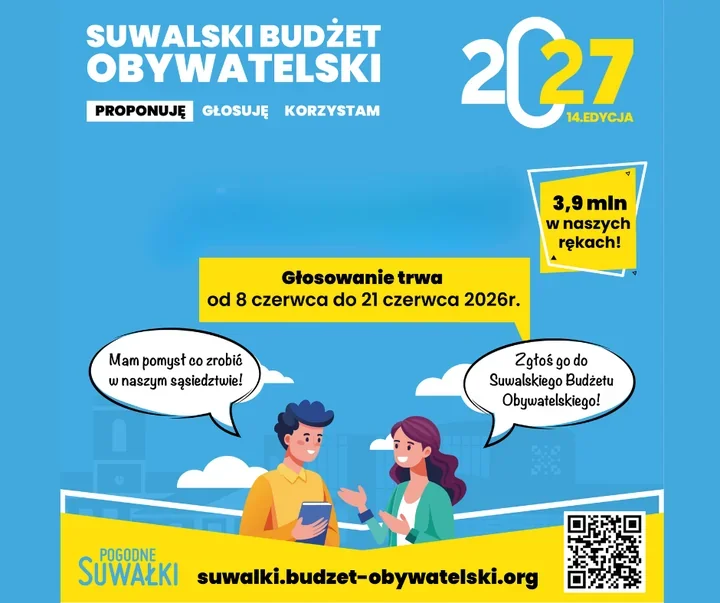 13 projektów walczy o głosy Suwalczan. Budżet Obywatelski 2027 rozstrzygnie się w czerwcu